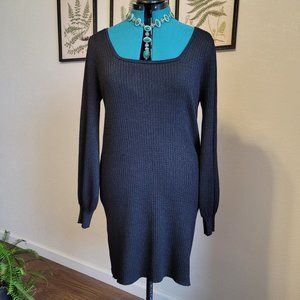 Blue Orchid Ribbed Black Dress. Soft with Movement and sparkle! New! Women Large